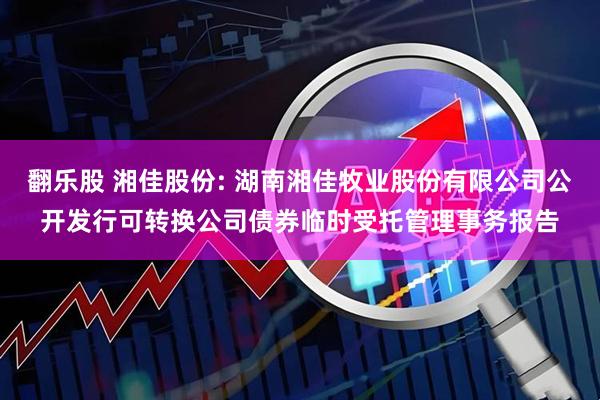 翻乐股 湘佳股份: 湖南湘佳牧业股份有限公司公开发行可转换公司债券临时受托管理事务报告